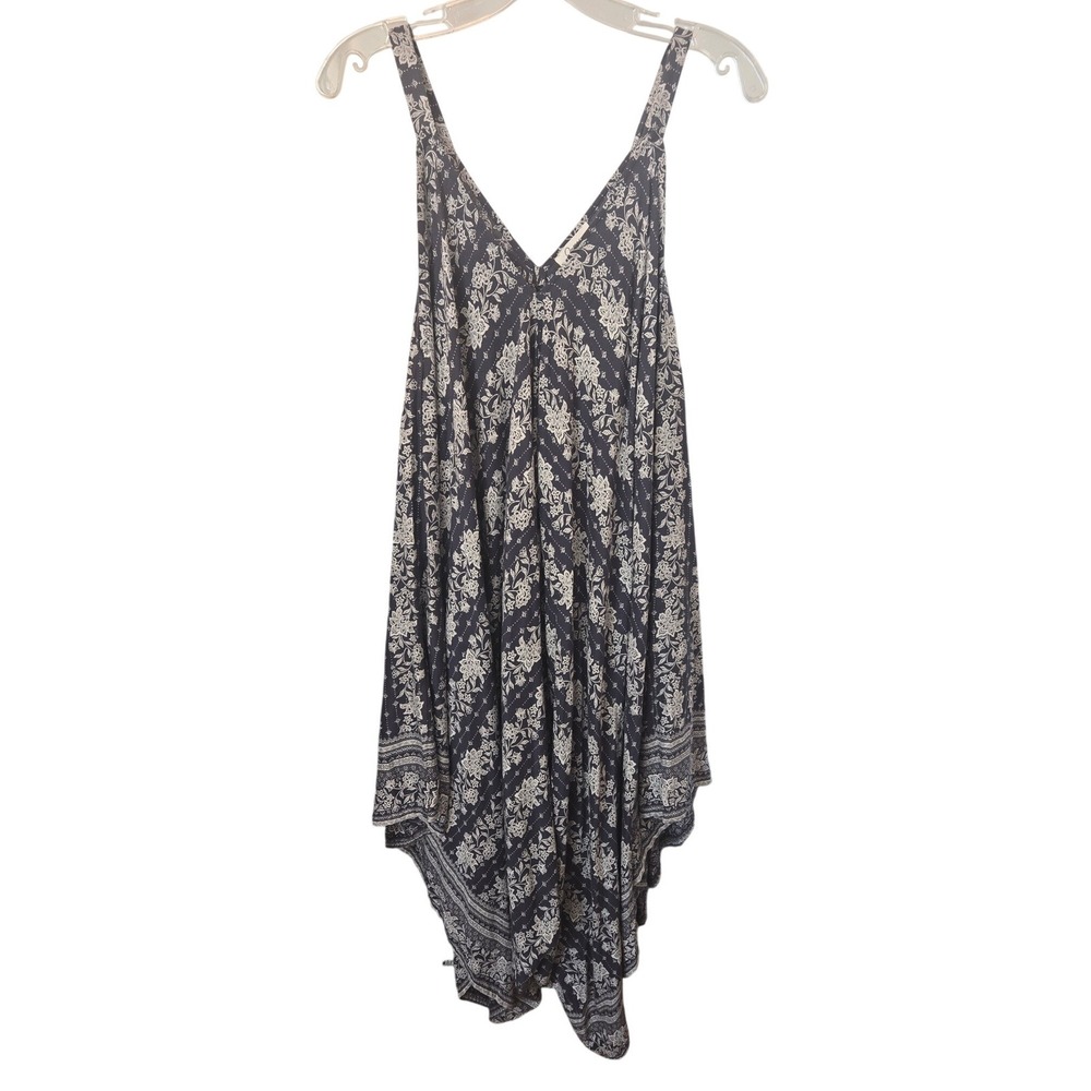 Japna Sleeveless Jumper Romper Floral Purple Flowy Boho Wide Flare Leg Small